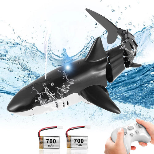 bayehngs Pool Toy Remote Control Shark Toy for Boys Bath Toy for Kids High Simulation Shark RC Boat Boy Toy with Light & Spray Water Gift for 6+ Year Old Boys Girls Black