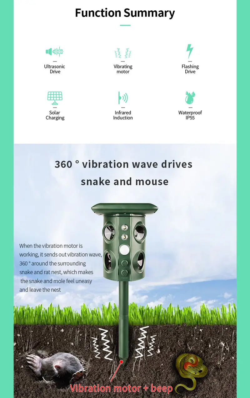 Outdoor Waterproof Solar Animal Repeller (1pc)