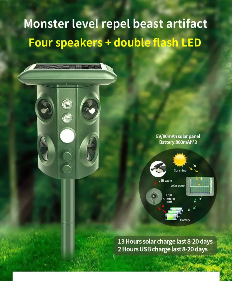 Outdoor Waterproof Solar Animal Repeller (1pc)